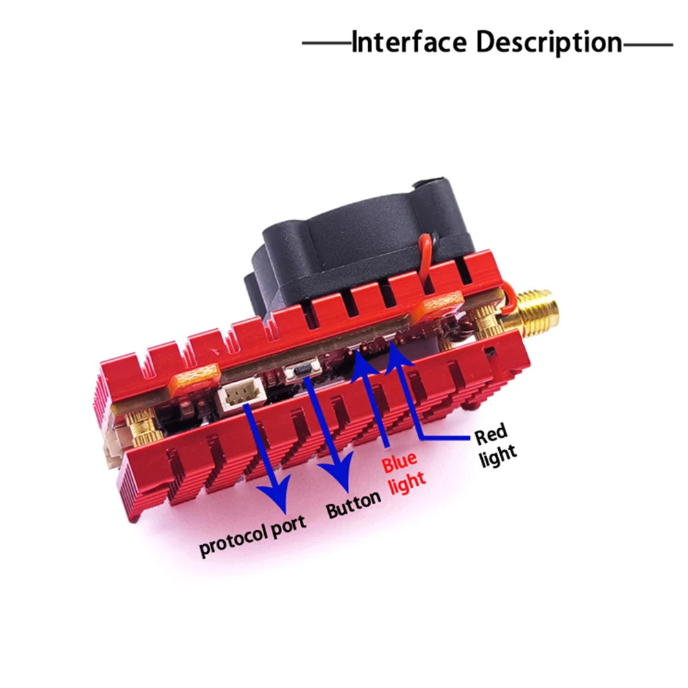 EWRF 5.8G 48CH 2W RP-SMA Female Pitmode 200mW/500mW/1000mW/2000mW FPV Transmitter Built-in Mic for Long Range RC Drone