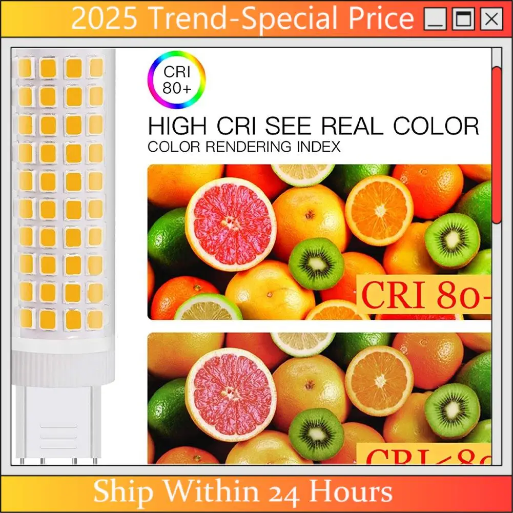 

AA64 12W G9 LED Bulb Warm White 3000K, Equivalent To Halogen 100W Bulb, 360° Wide Angle, Non-Dimmable 1100 Lumens, 5 Pcs