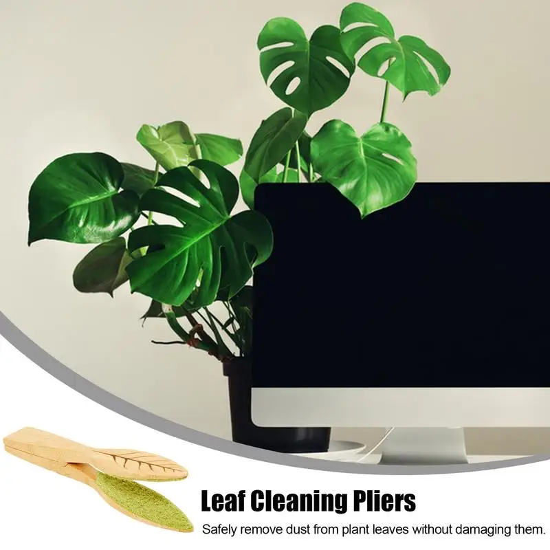 Imagem -02 - Portátil Handheld Plant Leaf Cleaning Tongs Ferramenta de Limpeza de Folhas de Madeira Brush Clip Acessórios de Jardim Quintal Novo