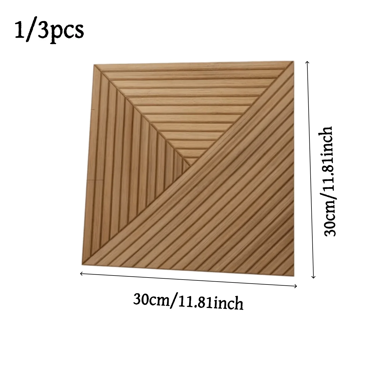 1/3pcs 3D Wood Grain Polyester Fiber Sound-absorbing Board, Self-adhesive Decorative Sound-absorbing Board,  Grid Wall Sticker