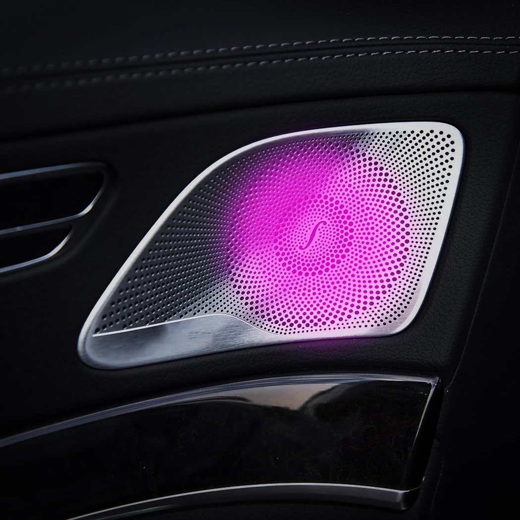 W222 High Quality Car Door Midrange Speaker Cover 64 colors Ambient Light For Mercedes Benz S-Class W222