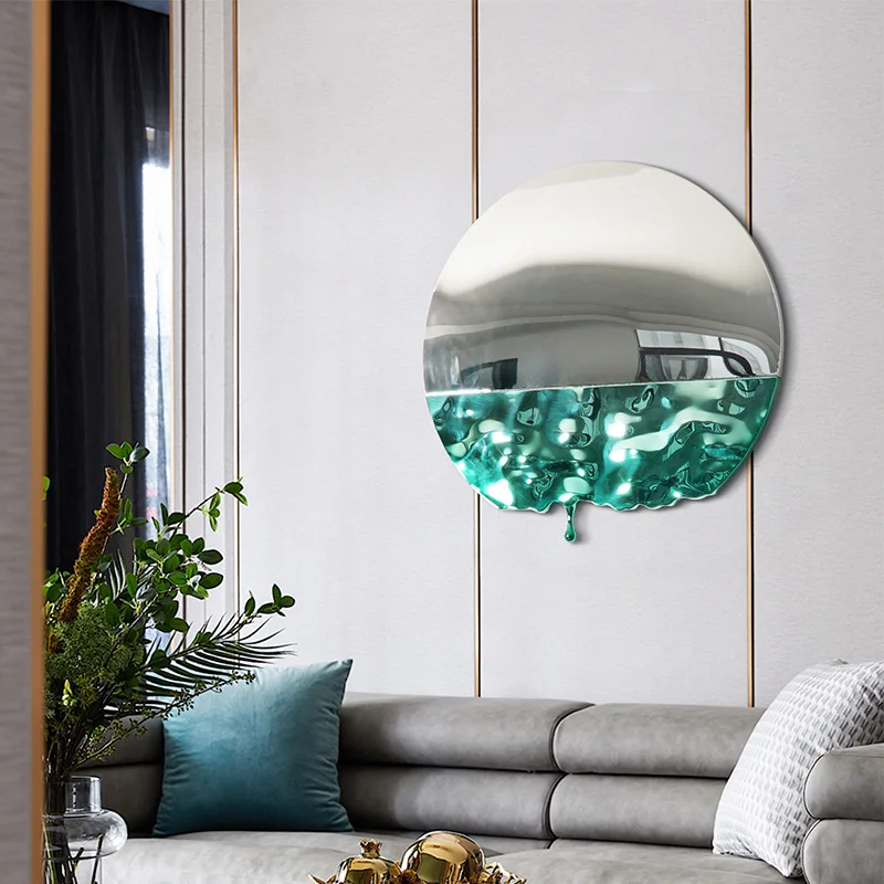 Water ripple mirror stainless steel wall pendant
