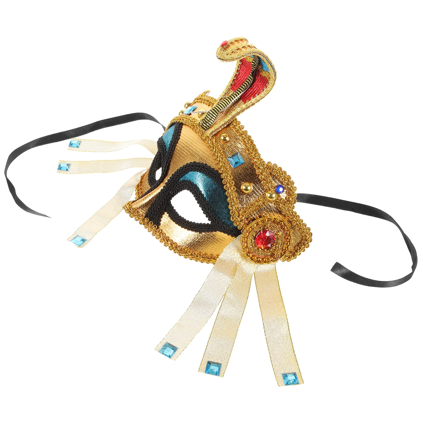 

Egyptian Cobra Headb Mask 22x21cm 66g Golden Beads Women Costumes Halloween Party Masquerade Props Unique Accessories Photo Fun