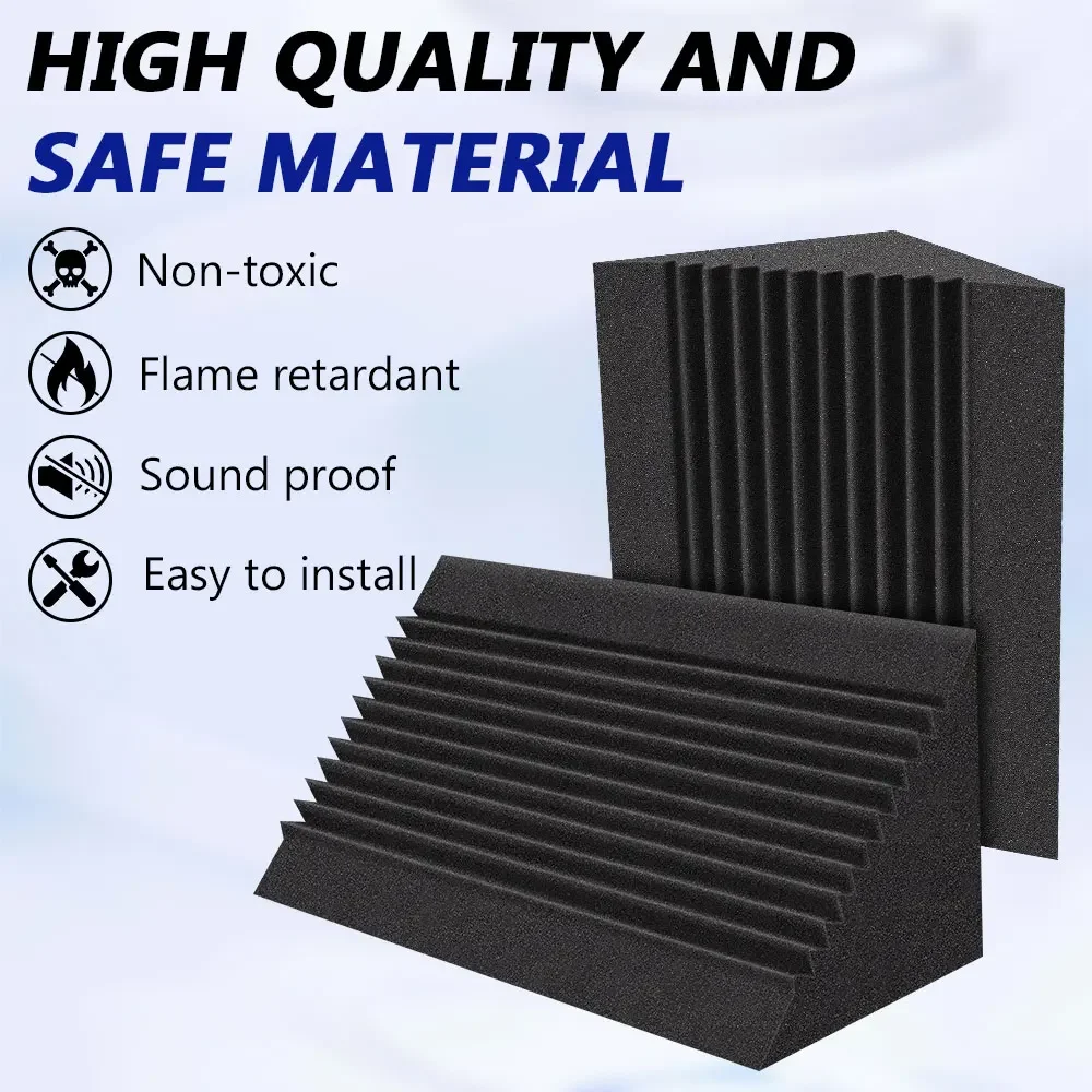 Make Friend 8/16Pcs 12x12x24cm Soundproof Panels Bass Traps Sound Absorption Studio Sound Dampening Eliminate Reverb Corner Foam