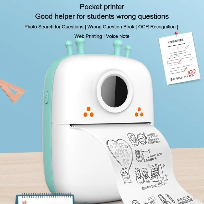 R58F MIni Thermal Label Printer Printing Paper BT-compatible 200DPI for Windows Phone Systems Printing Machin