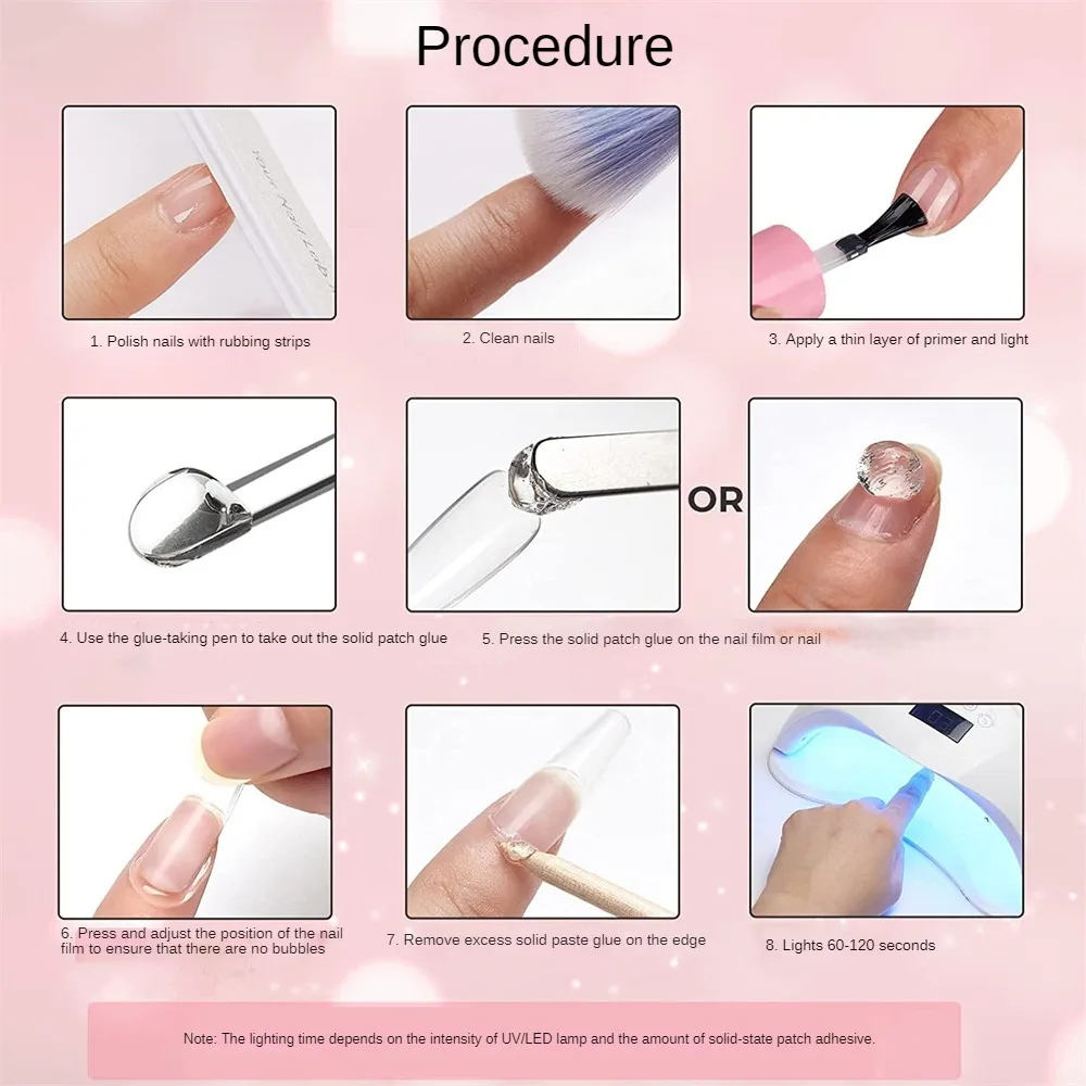 Stark klebender fester Patch kleber sanft auf Nägel Nagel Patch Gel lang anhaltende Hold Gel Maniküre dauerhafte und flexible Nail Art