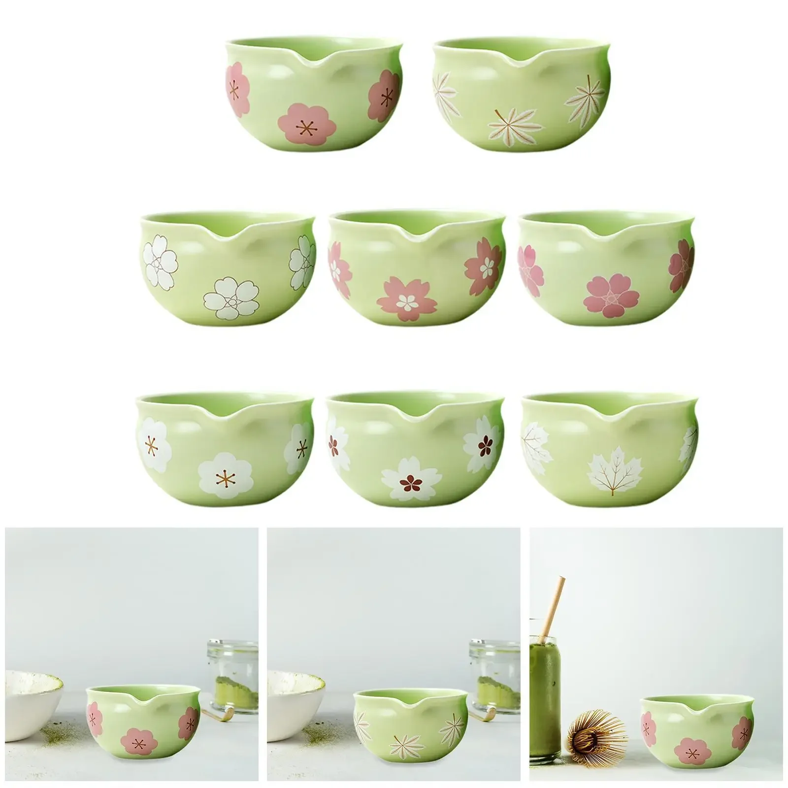 Japanese Style Matcha Ceramic Bowl with Spout Chawan Porcelain Cup for Tea Lovers Ceremony Use