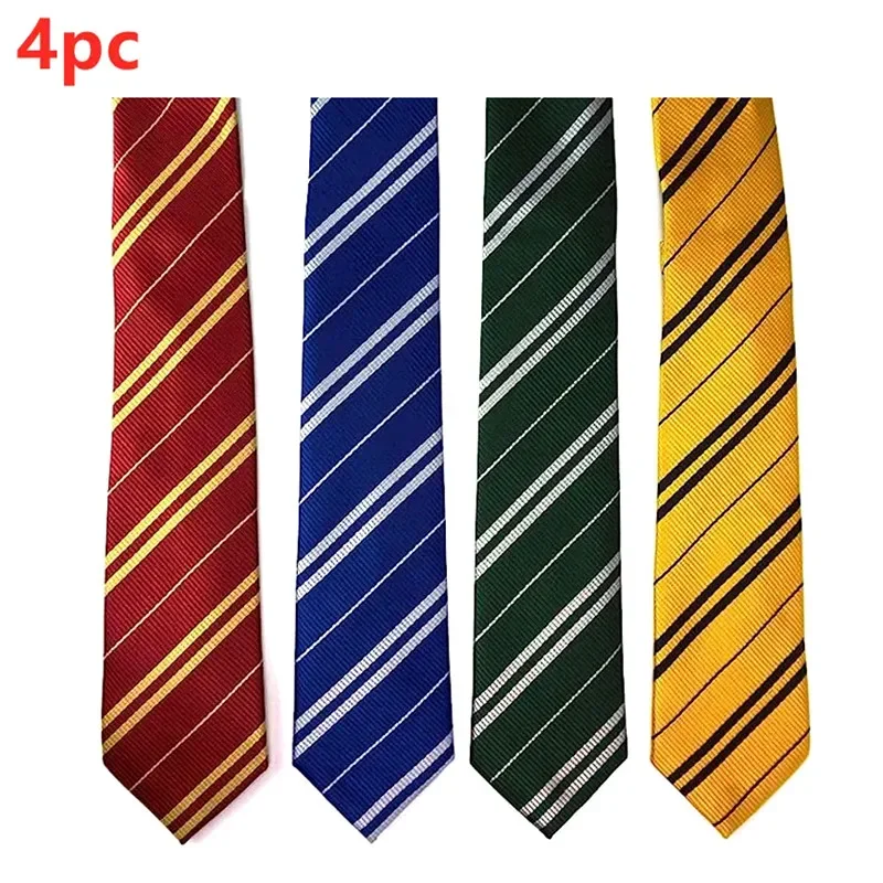 4pc Halloween Cosplay Tie for Themed Party Costume Accessory, Regular Length Classic Red Necktie, Unisex Adult Cosplay Gifts