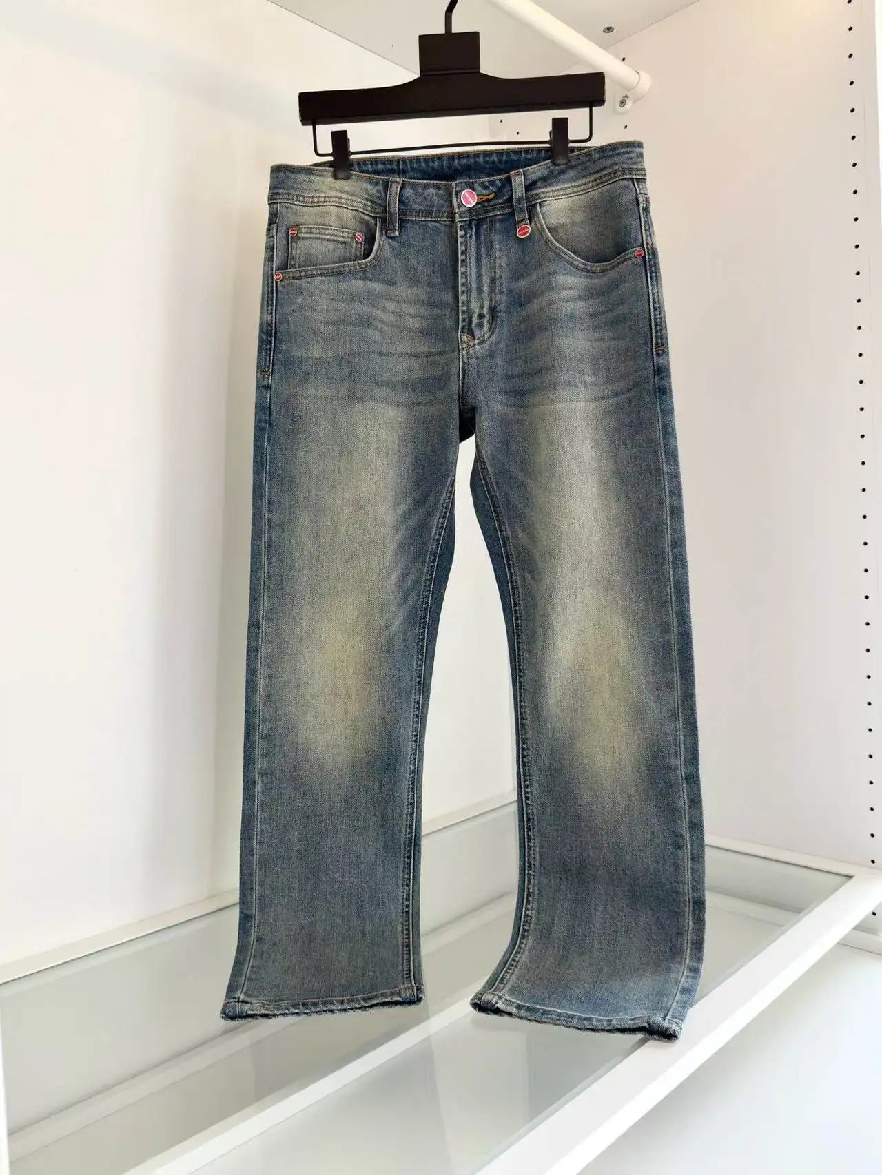 

Kiton spring and summer new old money style men's retro simple casual versatile slim jeans