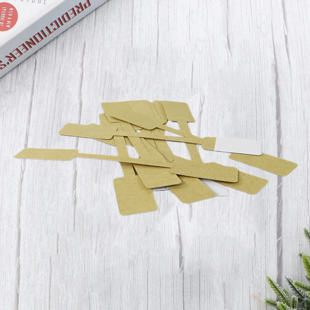 1 حزمة 100 ورقة 6 سنتيمتر مربع كرافت ورقة فارغة مجوهرات الأسعار العلامات لاصق عرض تسميات ل معلقة العلامات حلقة التسعير ملصقات