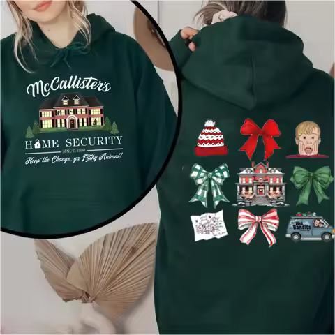 Movie Hoodie McCallister's Home Security Sweatshirt Home Alone Christmas Kevin McCallister Battle Plan Sweater Funny Xmas Tops
