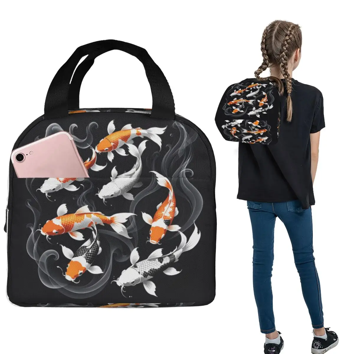 

Koi Lunch Bags Insulated Bento Box Portable Lunch Tote Leakproof Cooler Thermal Bag for Woman Children Office