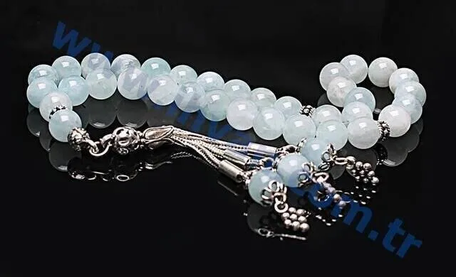 IQRAH Aquamarine Stone Rosary (925 SETTING SILVER)