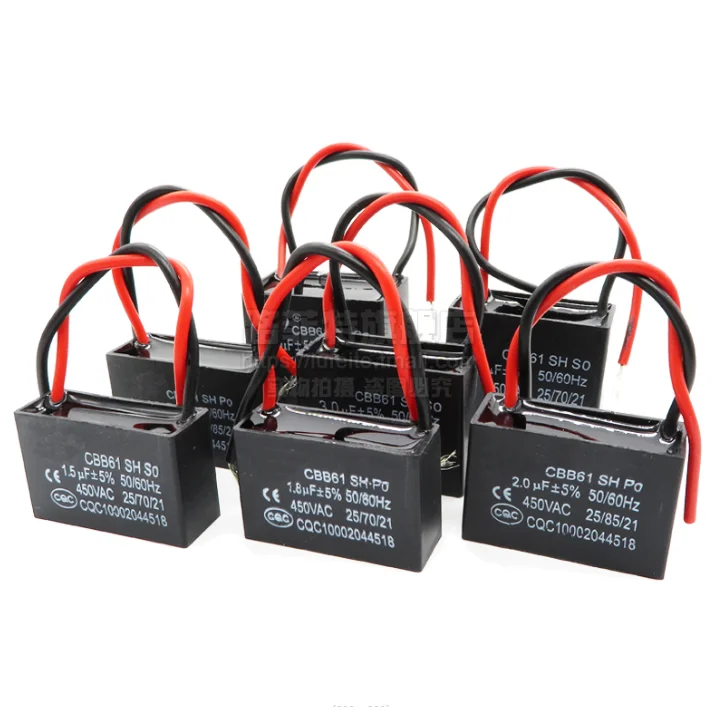 2PCS CBB61 450V CBB61 Fan Capacitor 450VAC 1/2/1.2/1.5/2.5/3/3.5/4/UF Capacitance 5uf/4.5uf/6uf/7uf/8uf/10uf/12uf/16uf/20uf