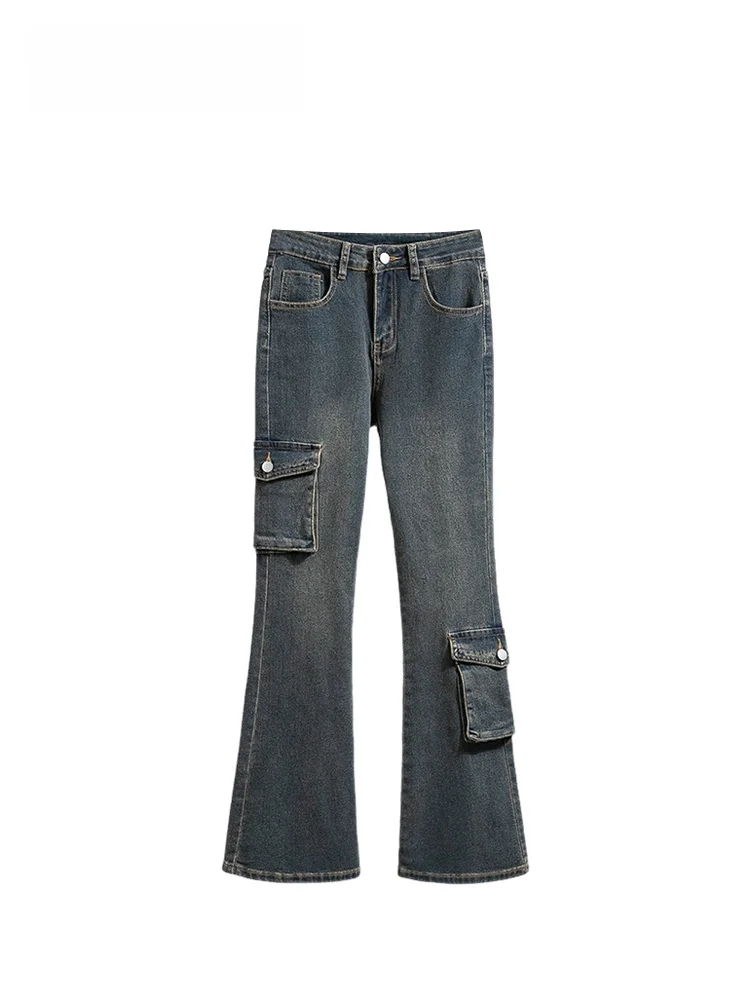 

CaraCLUB plus Size High Waist Bell Bot Jeans Women Early Spring New Sle Fatter Sister Age Reduction Workwear Pants