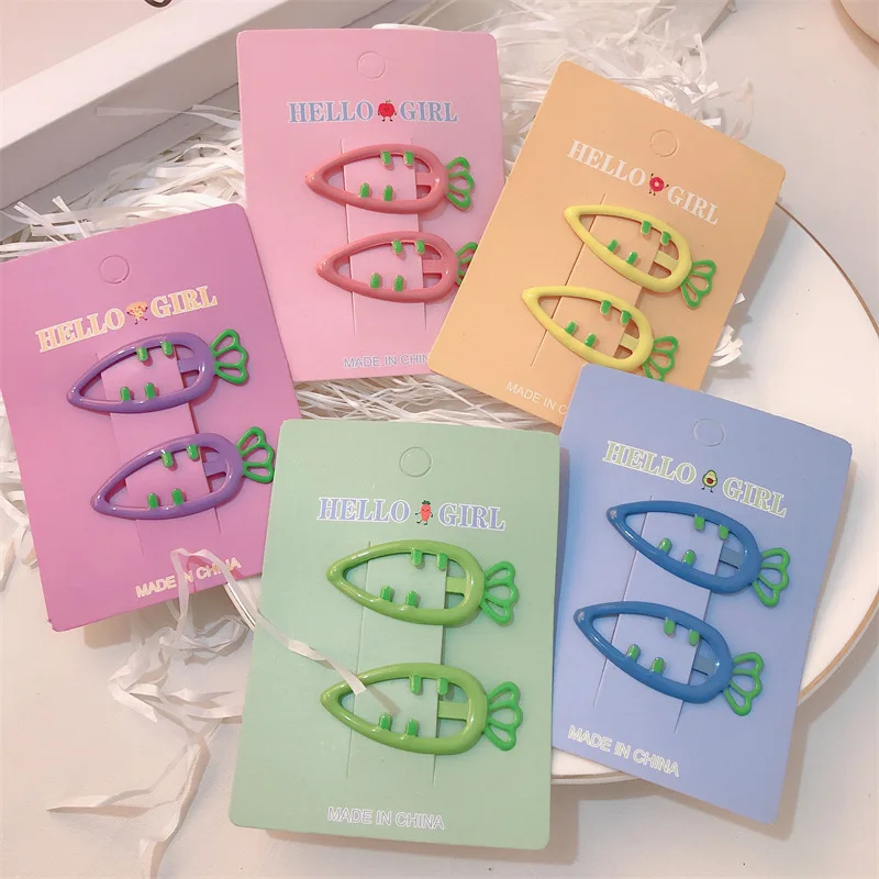 

Cute Cartoon Radish BB Clips for Kids Solid Color Simple Hair Clips Girls Bangs Broken Hair Barrettes Non Slip Hair Accessories