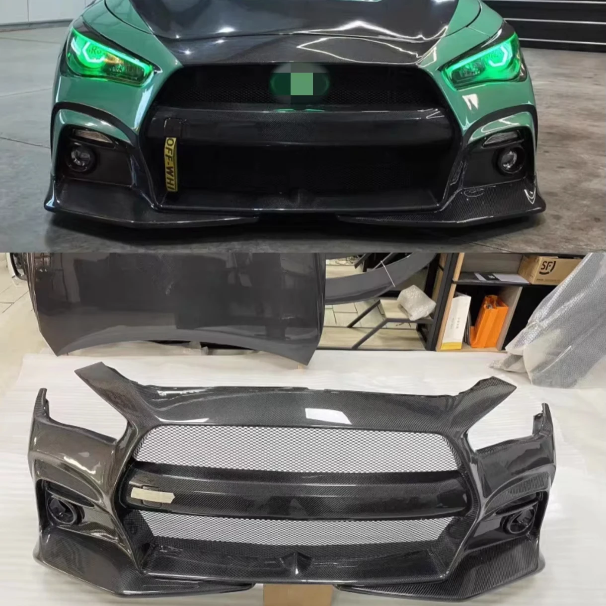 

Carbon Fiber Front Bumper for Q50 Q50s 2014-2020 Upgraded V2 Style INFINITI Q50 Front Bumper