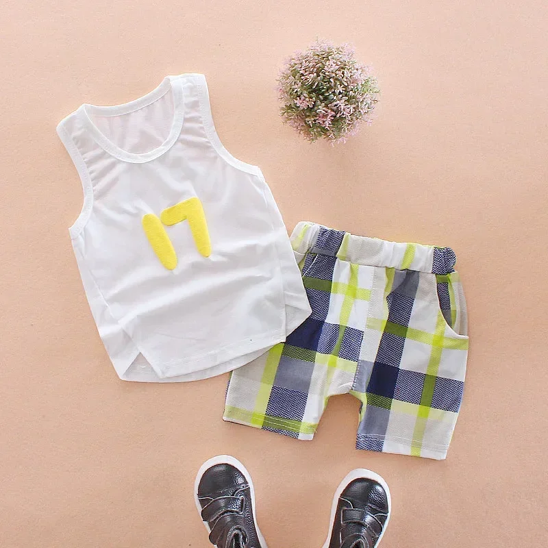 

Summer Children's Clothes Suits Baby Girls Vest Shorts 2Pcs/Set Kids Boys Clothing Toddler Casual Sports Costume Infant Outfits