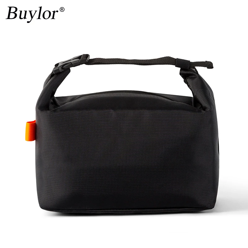 

Buylor Minimalist Foldable Insulation Bag Large Capacity Lunch Bag With Food Aluminum Foil Handbag Portable Office Bento Box Ba