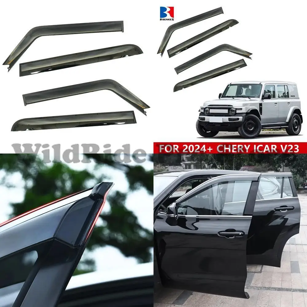 

1 set For Car Window Visor for CHERY ICAR V23 2024 Wind Deflector Rain Guard Door Visor Vent Visor