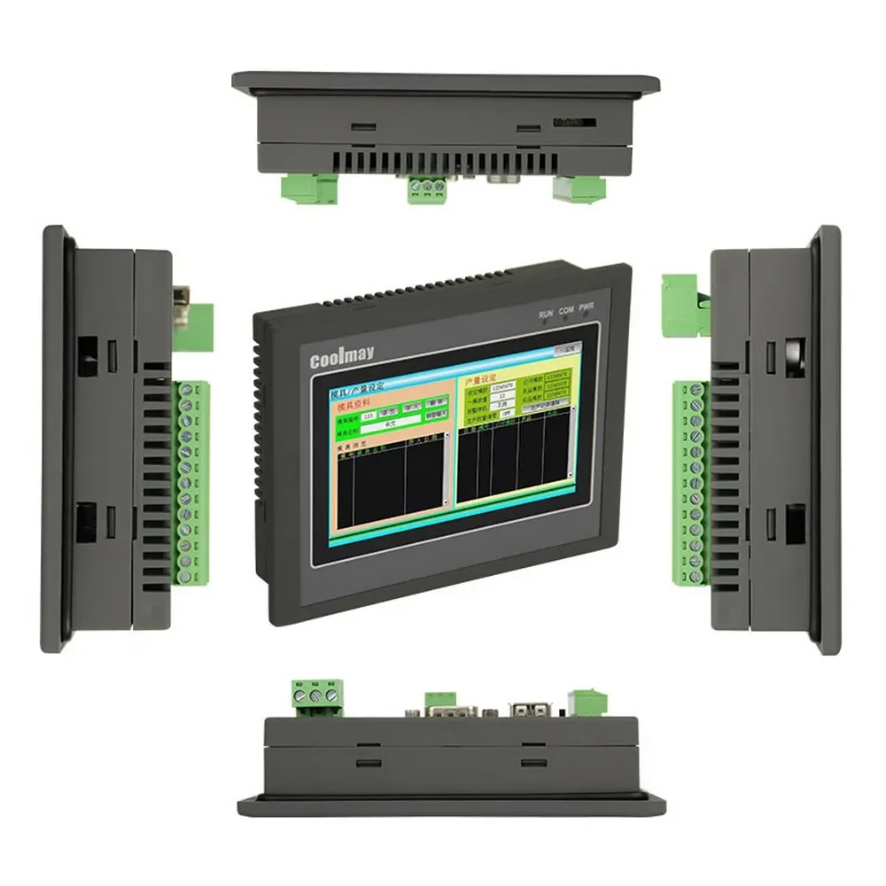 Contrôleur Intégré PLC HMI, 4.3 Pouces, Panneau Tactile de 4.3 Pouces, Sortie Transistor DC24V, E/S Numérique 12DI 12DO Analogique 0-10V RS232 RS485