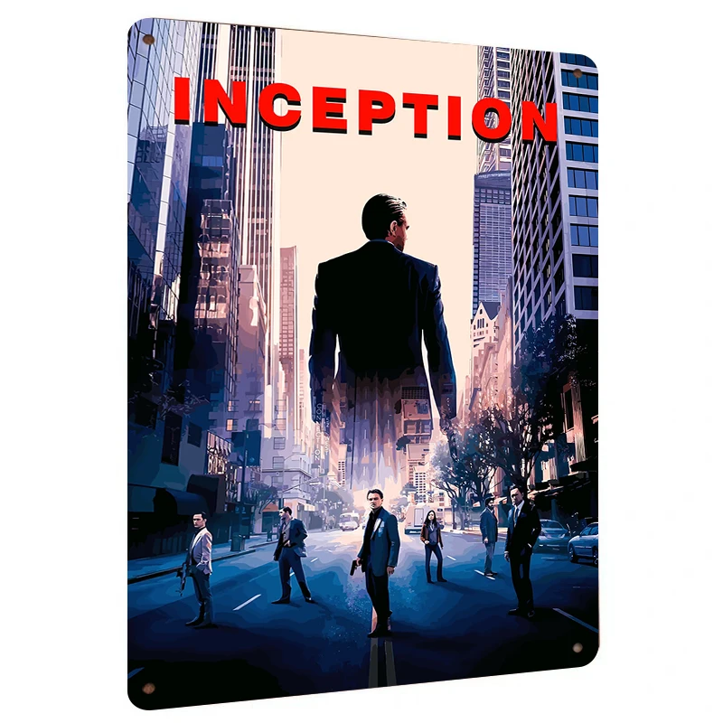 Inception Movie Poster Custom Metal Wall Art Vintage Decorative Painting for Living Room Bedroom Home Decoration