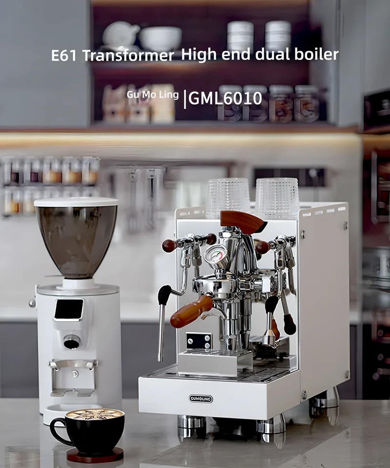 CAFOVO E6010 E61 Variable Pressure Espresso Machine Commercial Rotary Pump Dual Boiler 9Bar Professional Coffee Maker for Cafe