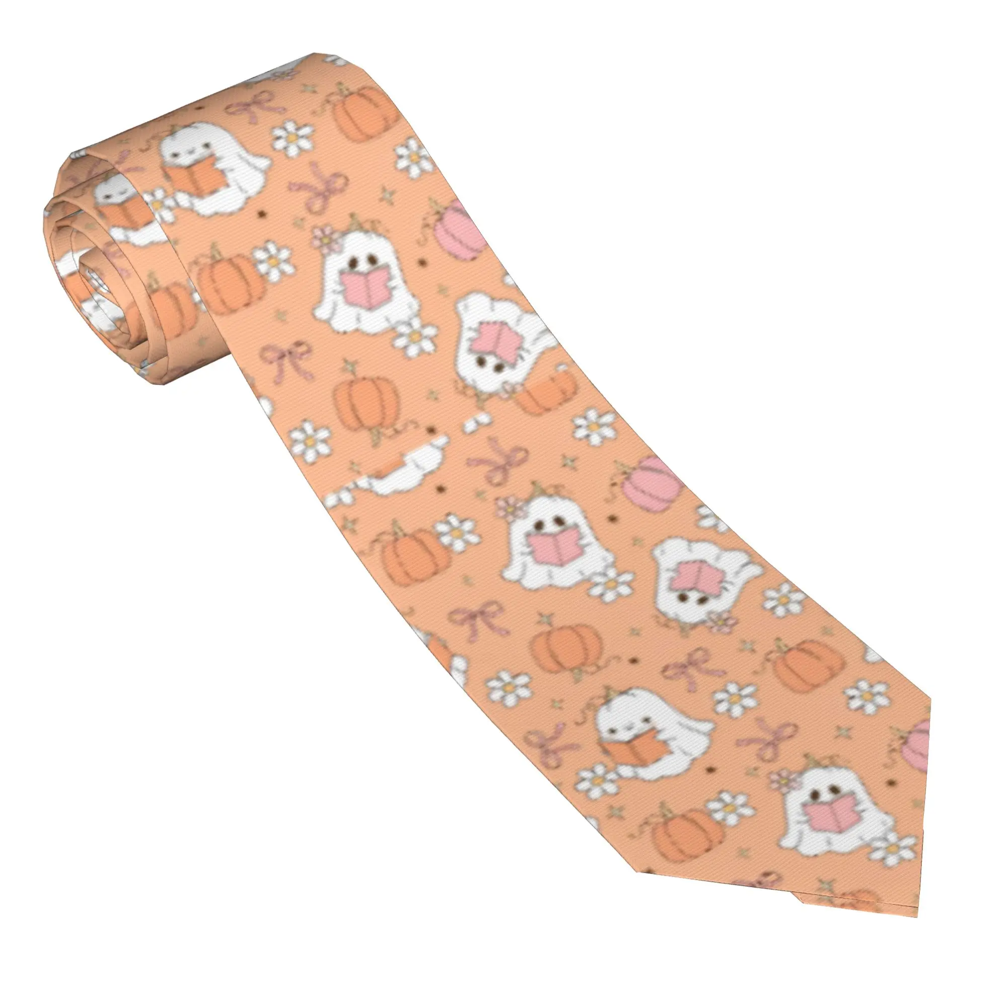 Halloween Pumpkin Men Women Neckties Slim 8 cm Narrow Ghosts Neck Tie for Men Shirt Accessories Cravat Wedding Cosplay Props