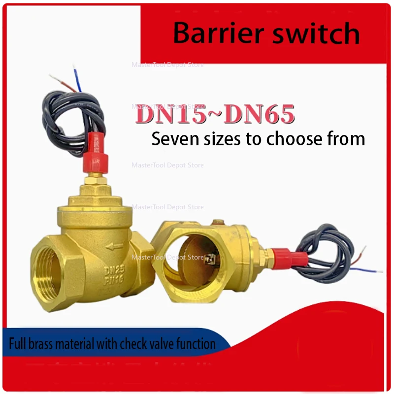 Air energy high flow all copper one-way valve baffle plate water flow induction signal flow switch