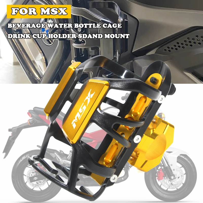 Motorcycle Beverage Water Bottle Cage Drink Cup Holder Sdand Mount For GROM MSX125 MSX 125 2014-2023 2017 2020 Accessories