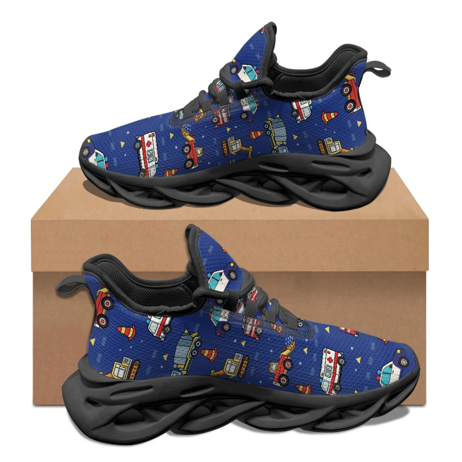 PENSTROLL Breathable Running Shoes Lightweight Fashion Sneakers for Outdoor Mens Cartoon Vehicle