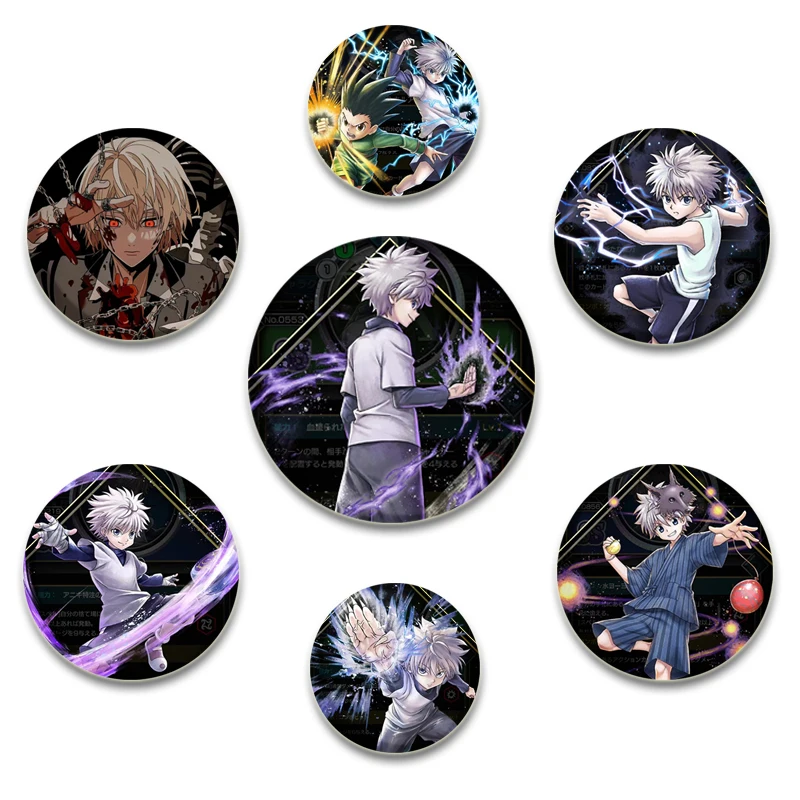 

Anime Hunter X Hunter Creative Badge Kurapika/ Freecss Gon Tinplate Pins Button Brooches for Backpack Accessories Jewelry Gifts