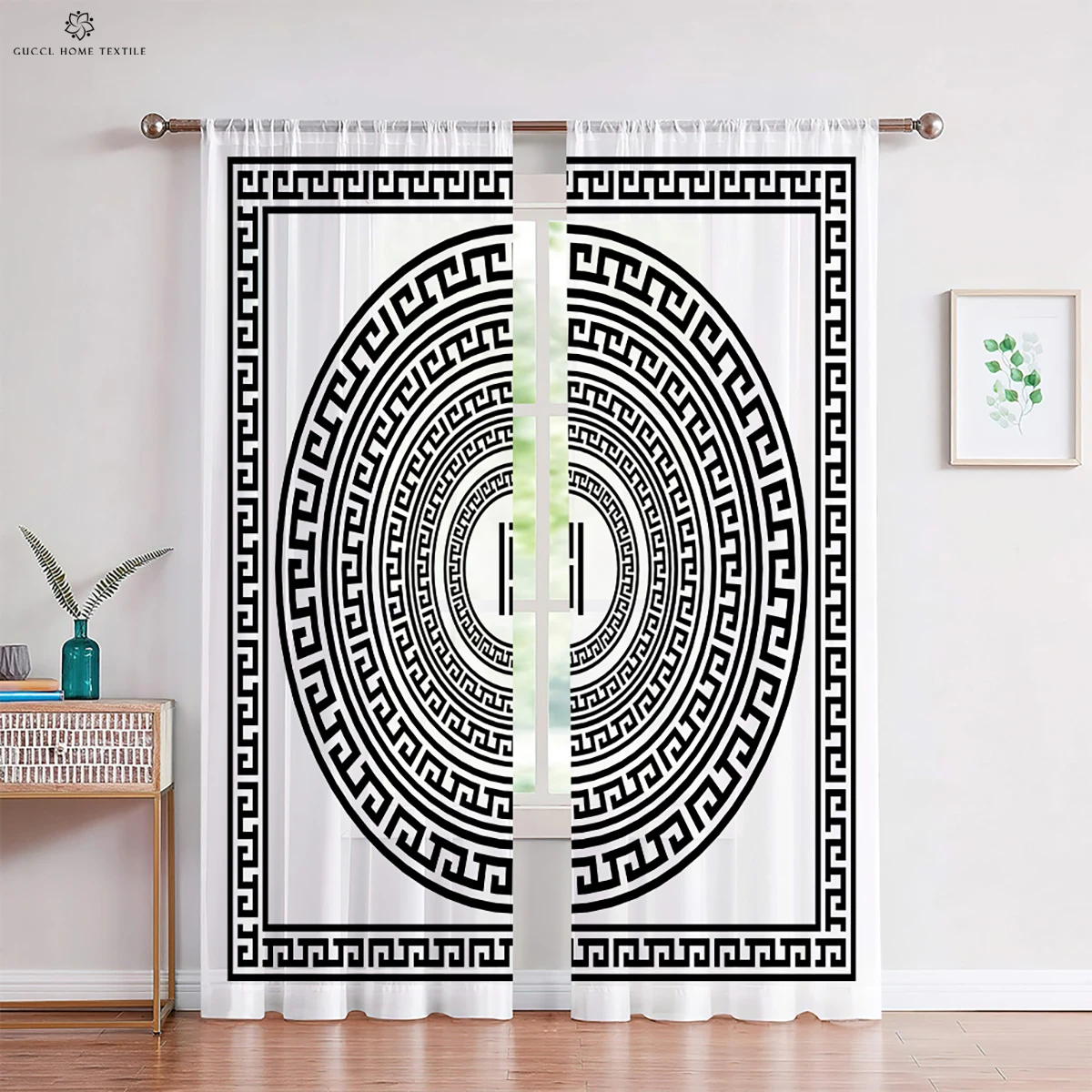 Rune Totem Printed Curtains, Viking Black Curtains, Polyester Fiber, Kids Room, Living Room,  Outdoor Decorative