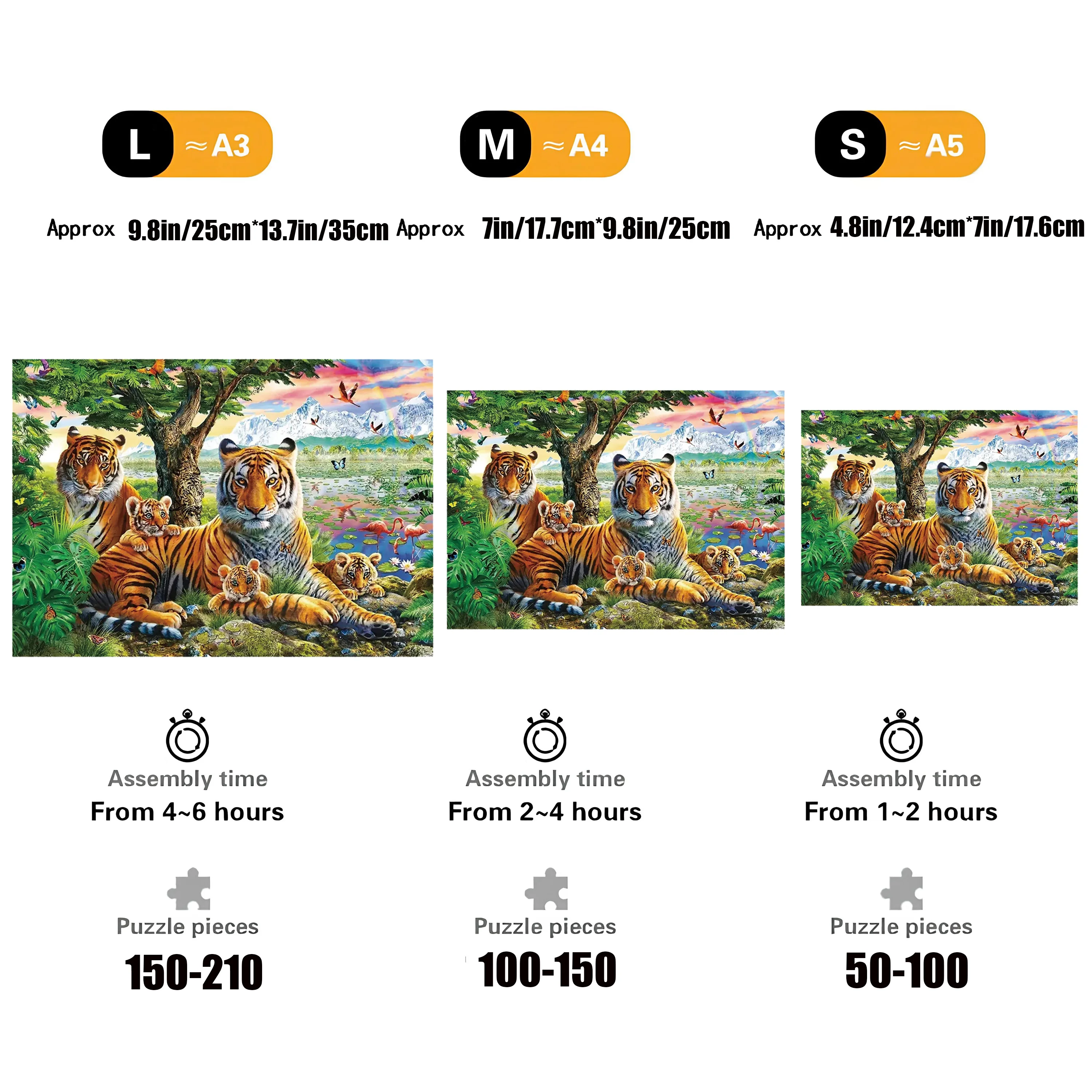 Exquisite Irregular Jungle Tiger Wooden Jigsaw Puzzles For Kids Educational Intellectual Toy Adults Charming Wood DIY Crafts