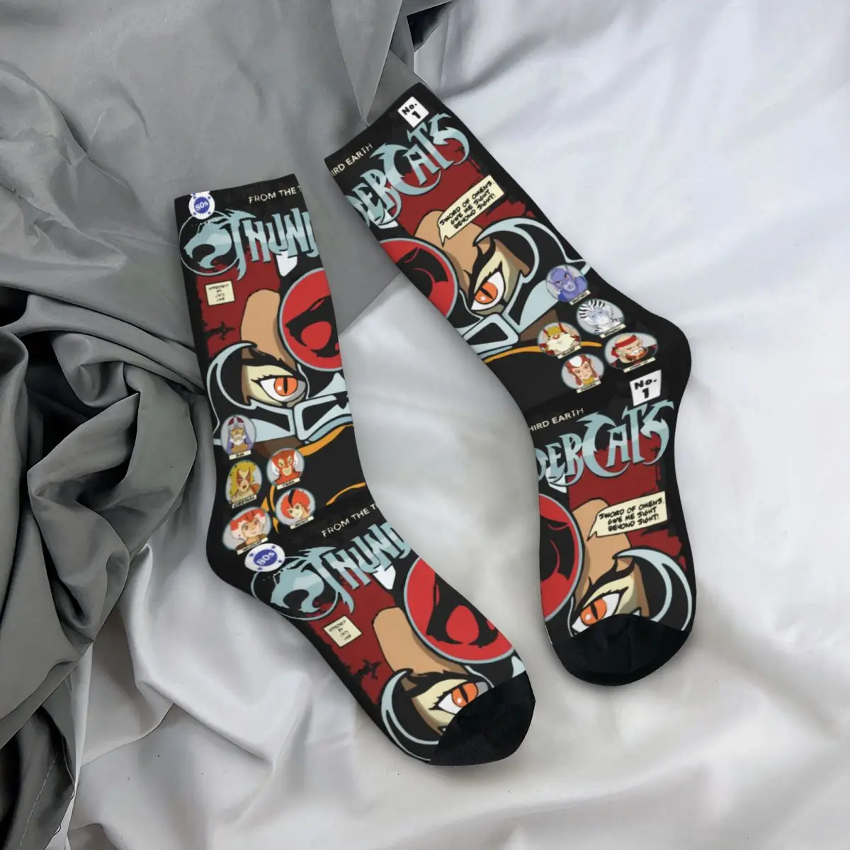 Autumn Winter Cool Women Men Thundercats No Socks Panthro Cheetara Tygra 80s Retro Cartoon Non-slip Basketball Socks