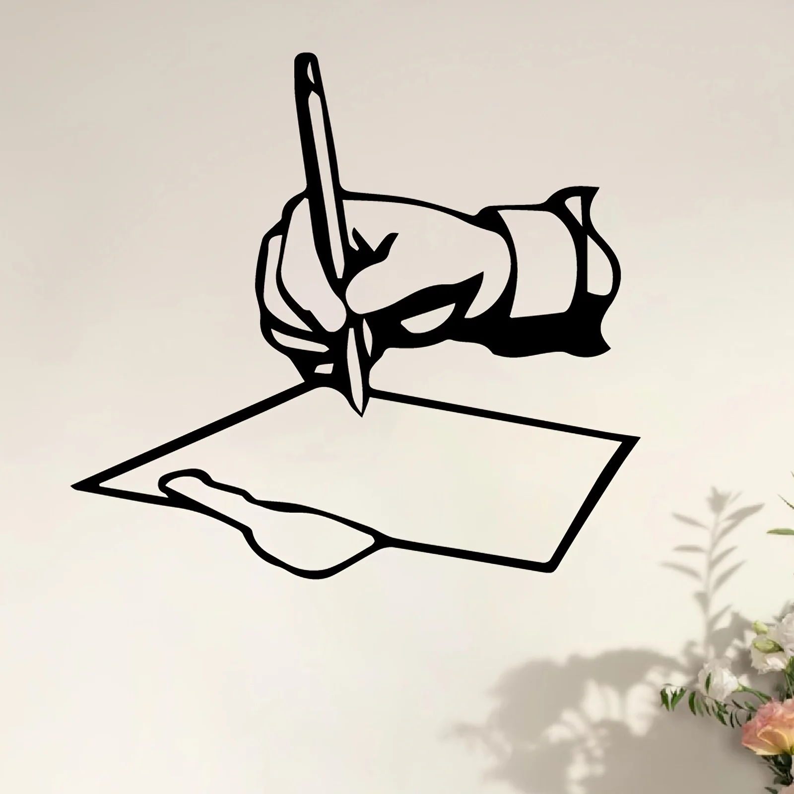 Handwriting Metal Wall Art, 2D Flat Laser‑Cut Iron Silhouette, Rust‑Resistant Powder‑Coated Elegant Cursive Lettering Wall