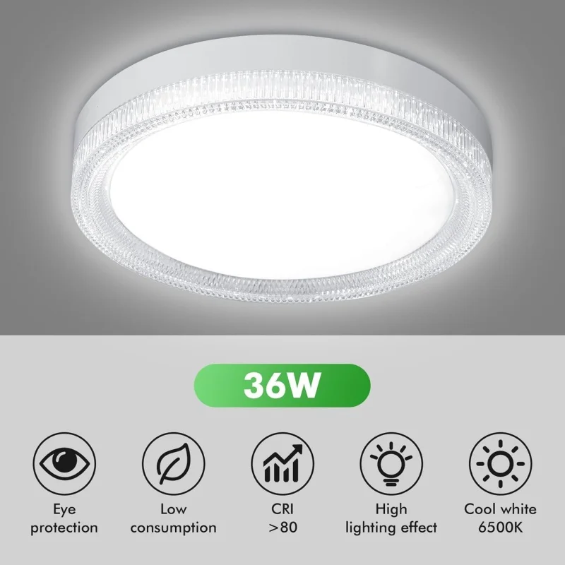 Modern  LED Ceiling Lamp Crystal Circle Square 24W- 48W Ceiling Lights For Bedroom Living Room Indoor Lighting Fixtures AC85-265