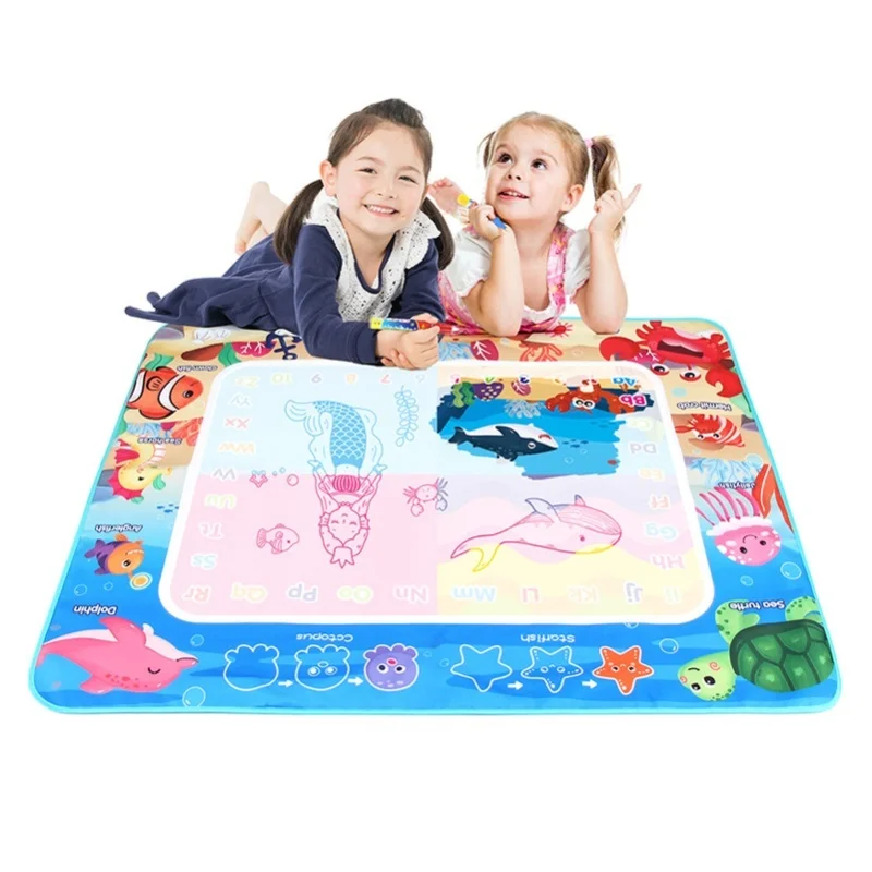 Crianças água doodle esteira reutilizável tamanho grande pintura a água placa de escrita brinquedos educativos com canetas