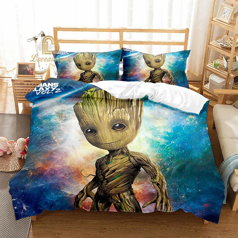 طقم مفارش سرير بطل خارق كبير للأطفال ، لحاف كرتون لطيف ، غطاء لحاف ، غطاء وسادة ، حجم مزدوج كوين ، ديكور غرفة نوم ، هدايا