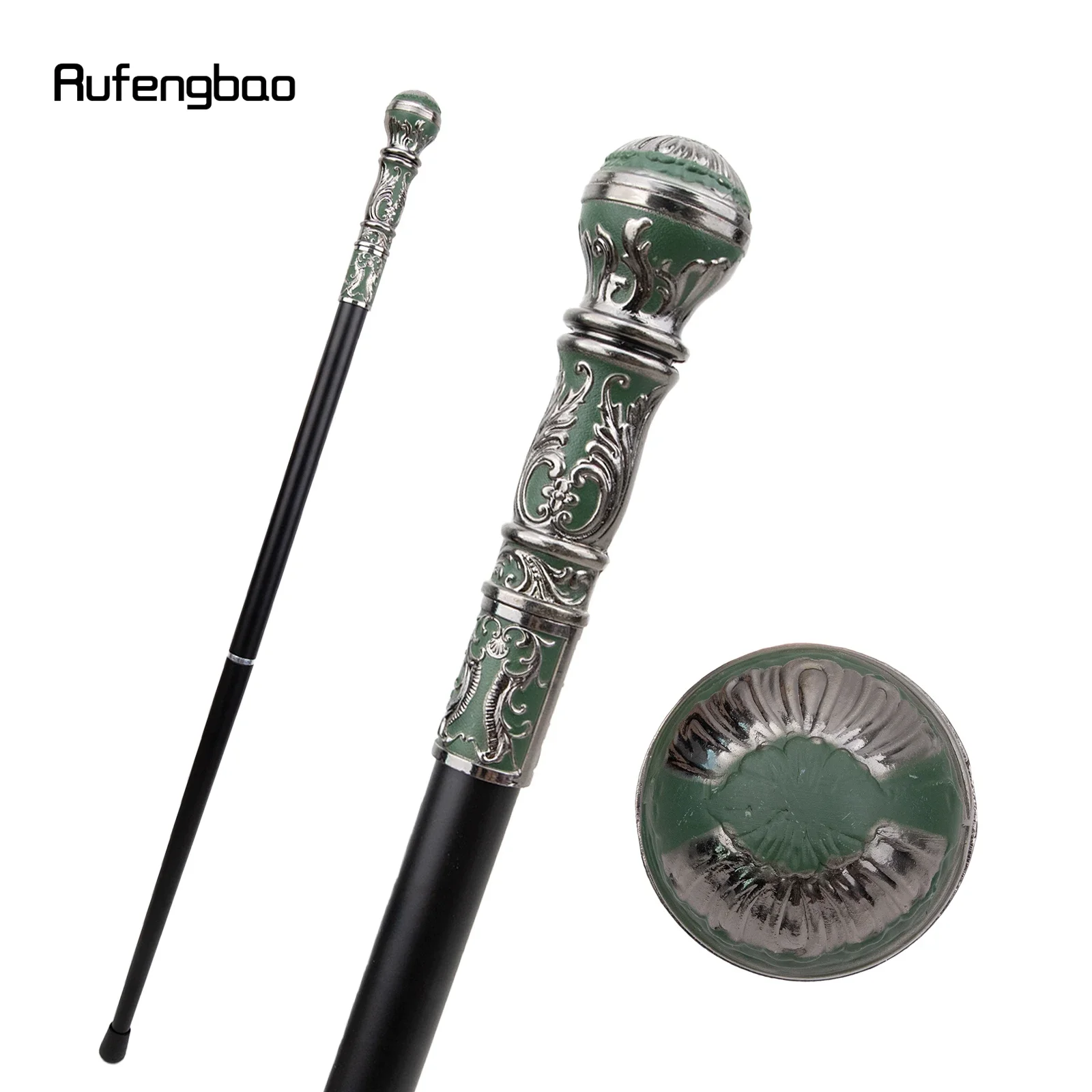 

Серебристо-зеленая роскошная круглая ручка, модная трость для вечеринки, декоративная ручка-трость, трость 93 см, сценическая трость