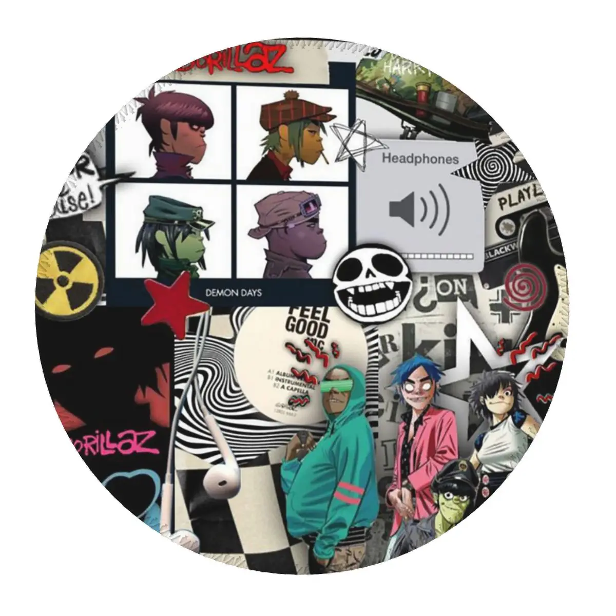 

Band Gorillaz Round Mouse Pad Computer Keyboard Mouse Mat Gamer Laptop Desk Mat Office Accessories Table Mats