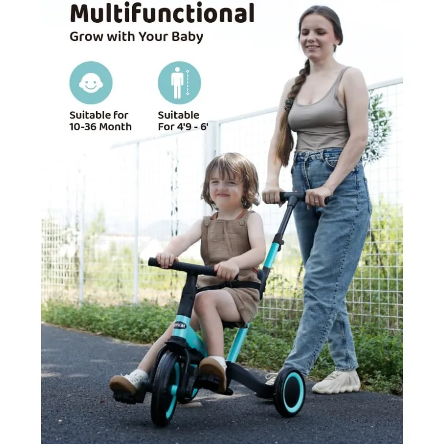 รถสามล้อเด็กเล็กสำหรับเด็กอายุ 1-3 ปี, จักรยานเด็กเล็ก, จักรยานทรงตัวสำหรับเด็ก, ของขวัญคริสต์มาสและวันเกิดสำหรับเด็กชายและเด็กหญิง, รถสามล้อพร้อม P