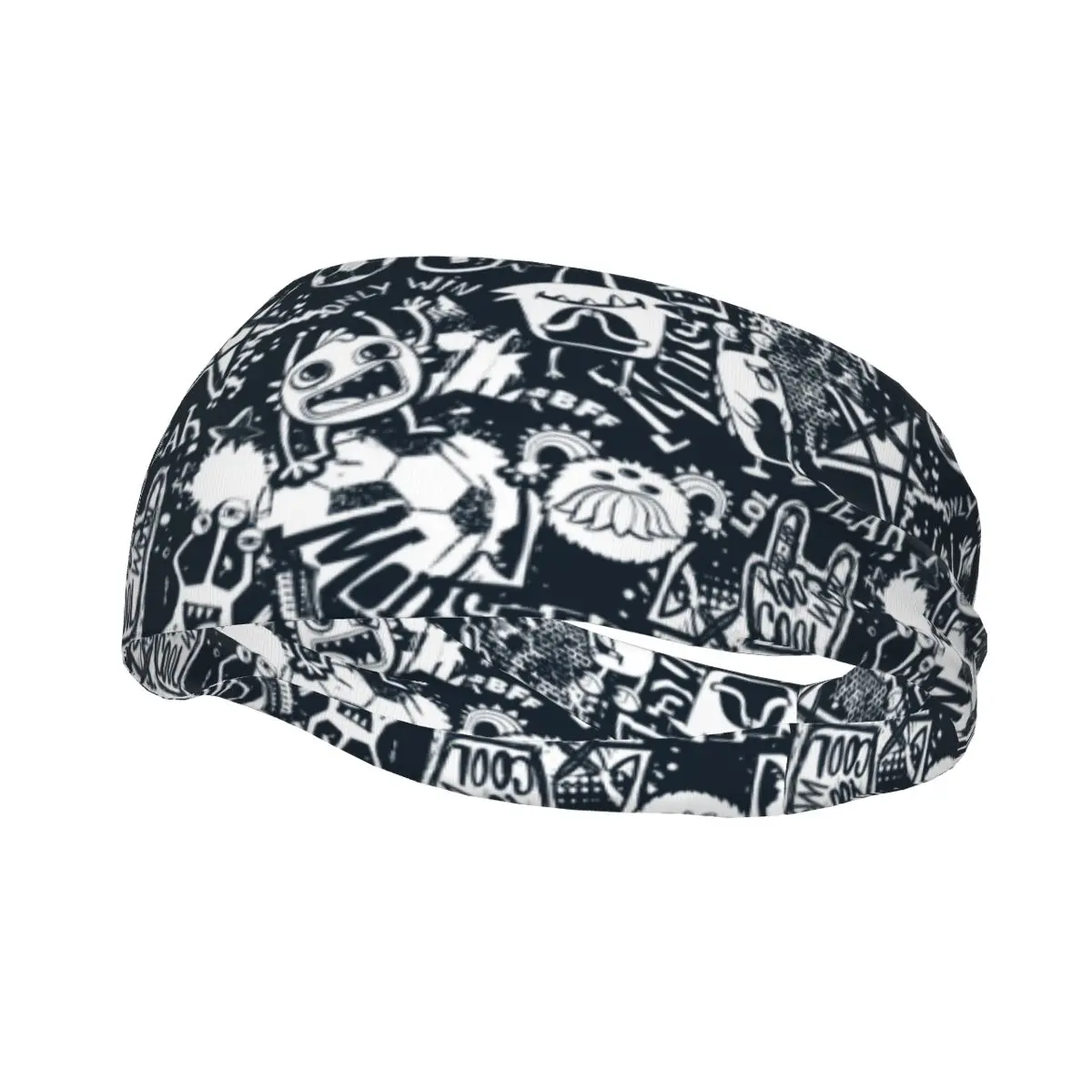 

Headband Sports Yoga Fitness Stretch Sweatband Hair Band Elasticity Headband Abstract Grunge Urban Monster Character