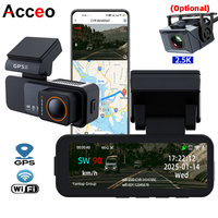 DashCam Auto 4K Car Dvr Video Recorder Built-in GPS WIFI Support Dual Lens 2.5K Rear Camera Night Vision Black Box 24h Parking