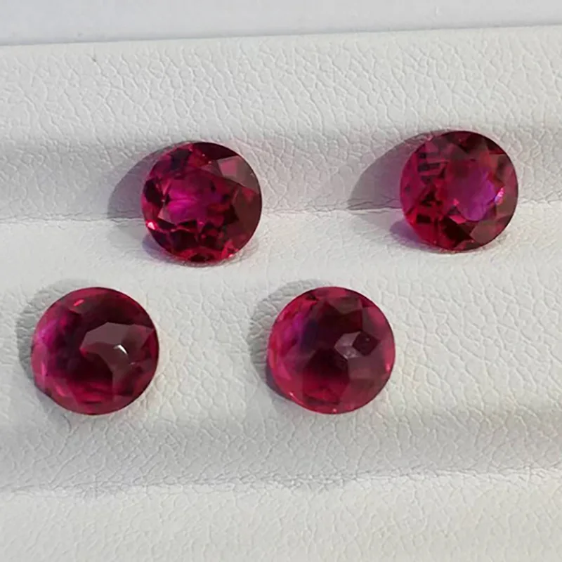 أعلى جولة الأوجه حمامة الدم مختبر نمت روبي أحجار كريمة مفكوكة اختبار موس صلابة لصنع المجوهرات جوهرة جمع الحجر #3