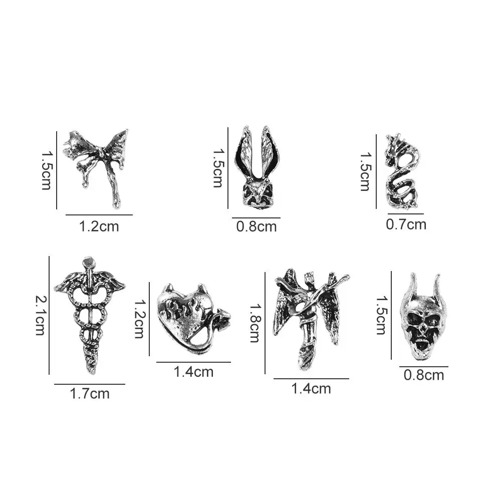 5 sztuk/zestaw ozdoby do paznokci Halloween metalowe ozdoby do paznokci DIY ozdoby do paznokci materiały do paznokci Halloween metalowe akcesoria do paznokci