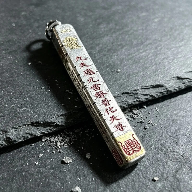 Retro Lei Zu (Puhua Tianzun) Pendant Necklace, Handmade Thunder Ancestor Taoist Amulet, Unisex Bold Fashion Jewelry
