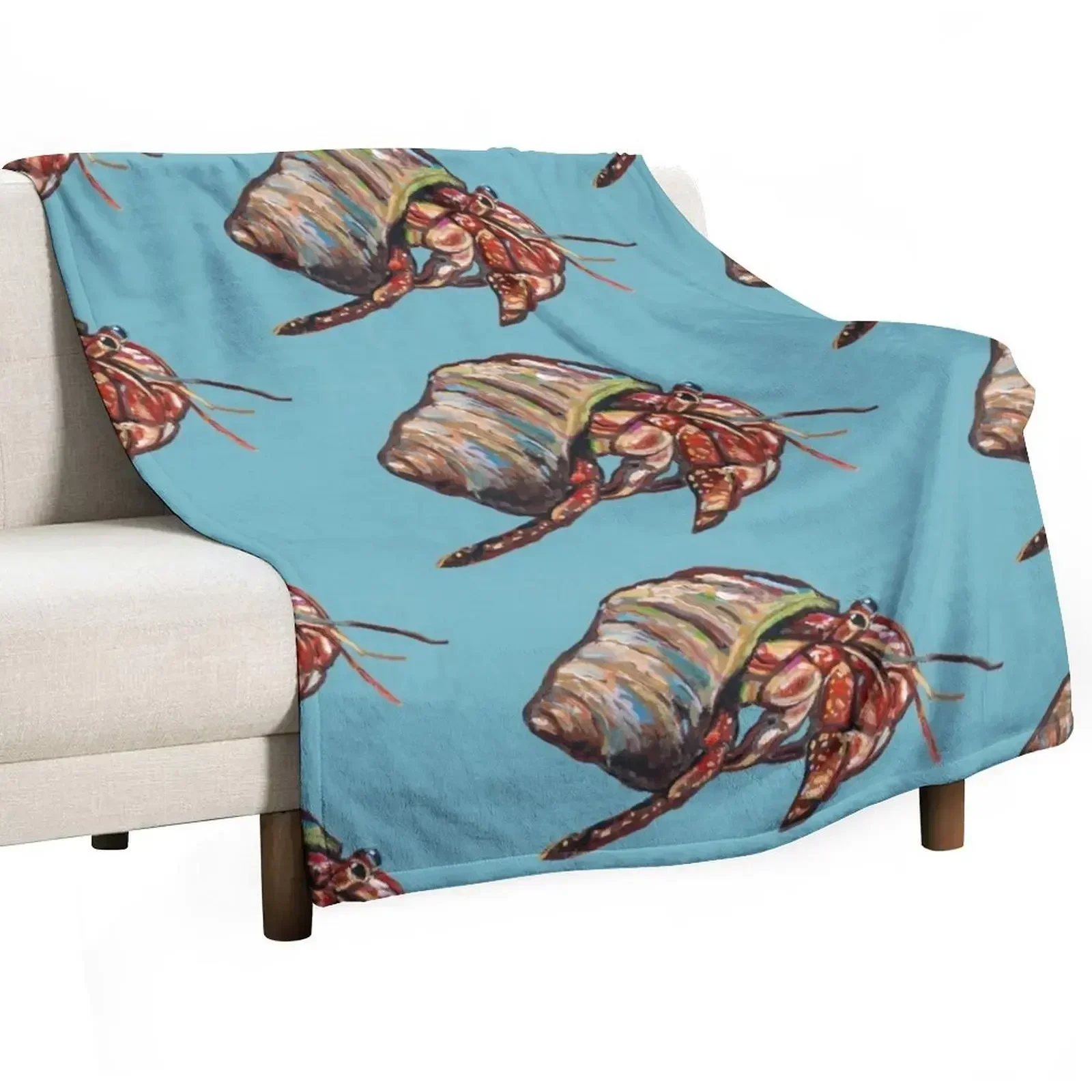 Colorful Beach Hermit Crab Throw Blanket For Baby Softest Cute Blankets