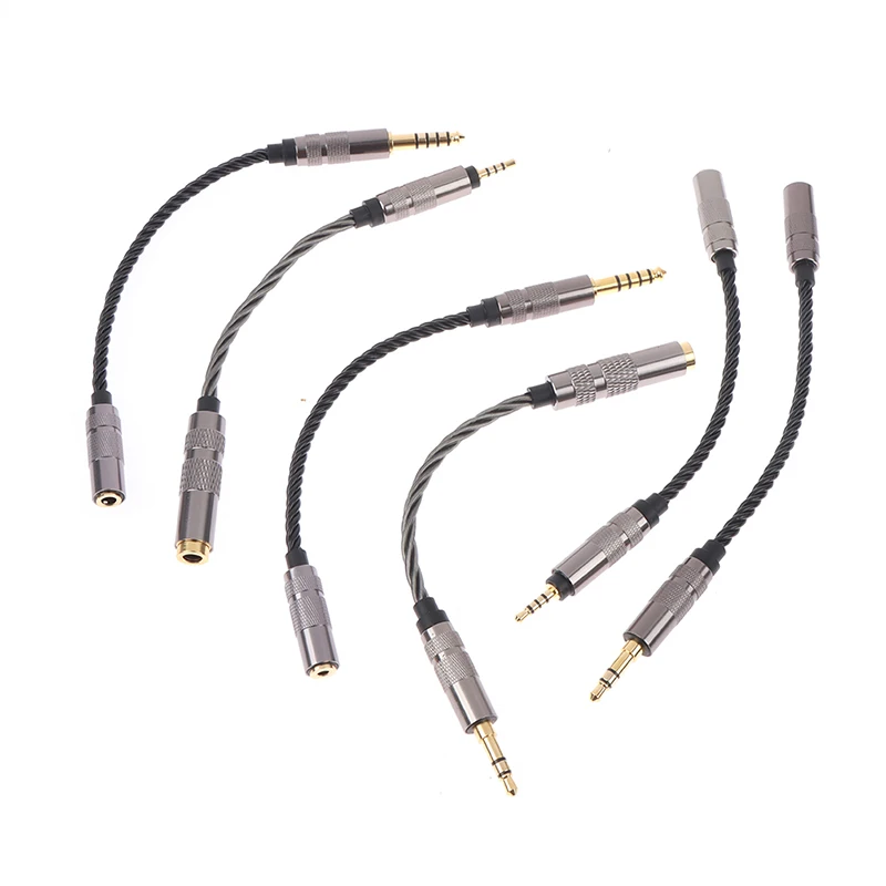 1x kabel Audio 2.5 męskiego do 4.4 żeńskiego zbalansowanego srebrnego przewodu 2.5mm/4.4mm do 3.5mm Adapter do odtwarzacza muzycznego MP3 Hifi