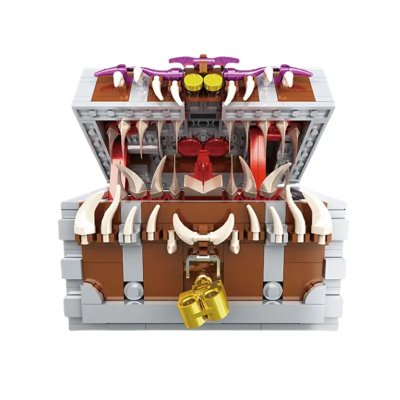 

560PCS Mimic Treasure Chest Monster Building Block Kit,MOC Pirate Treasure Box Games Series Loot Assemble Construction Brick Set